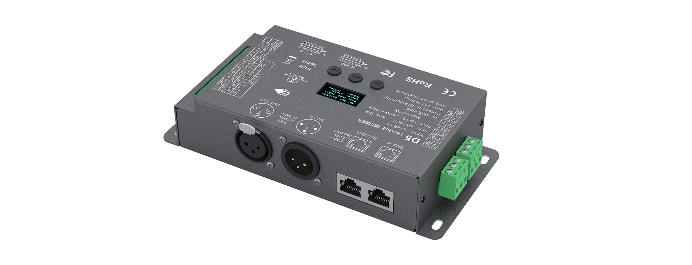 12-48VDC 5CHx6A CV DMX512/RDM Decoder D5