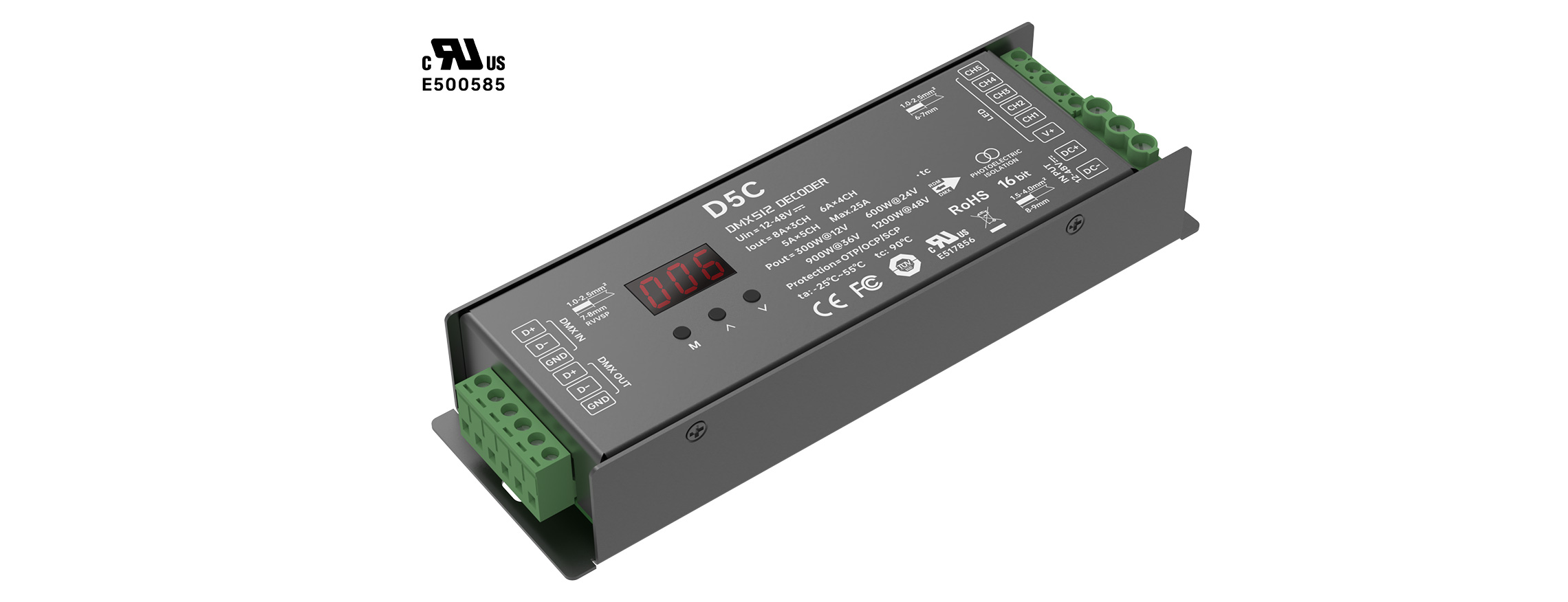 5CH CV DMX/RDM Decoder Max D5C