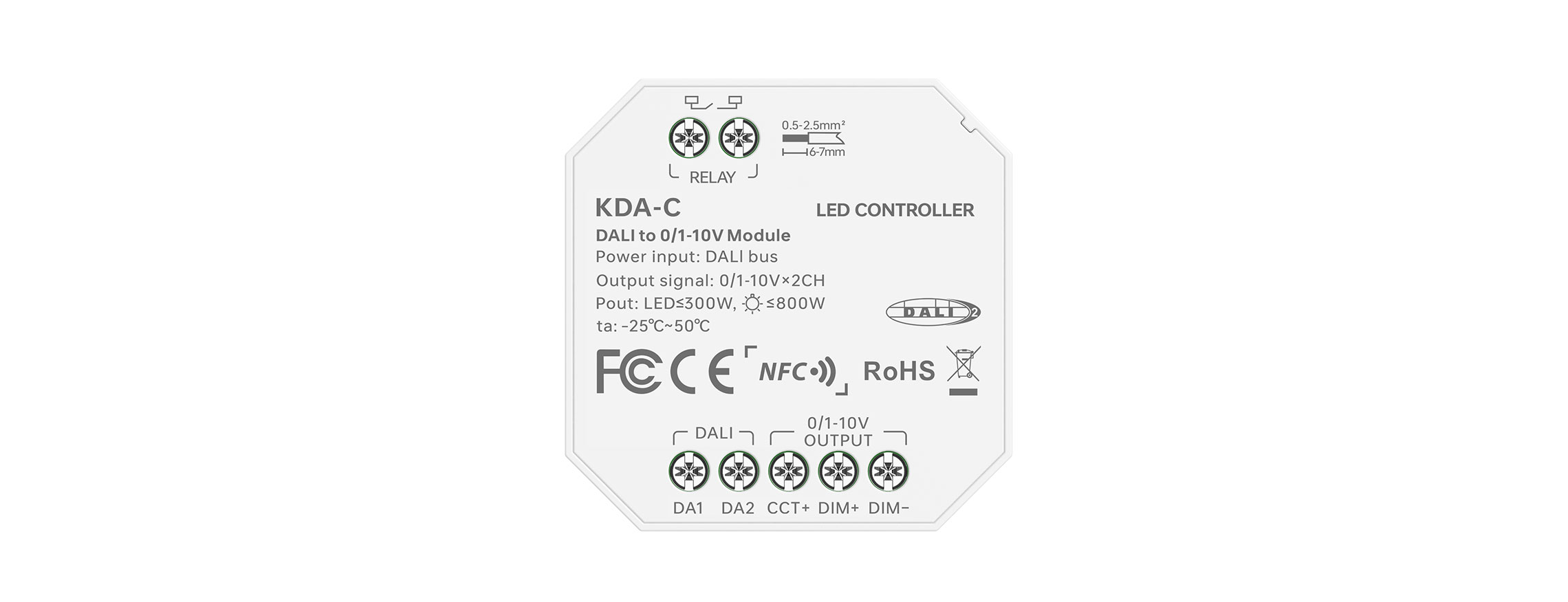 DALI to 0/1-10V Module KDA-C(With Relay)