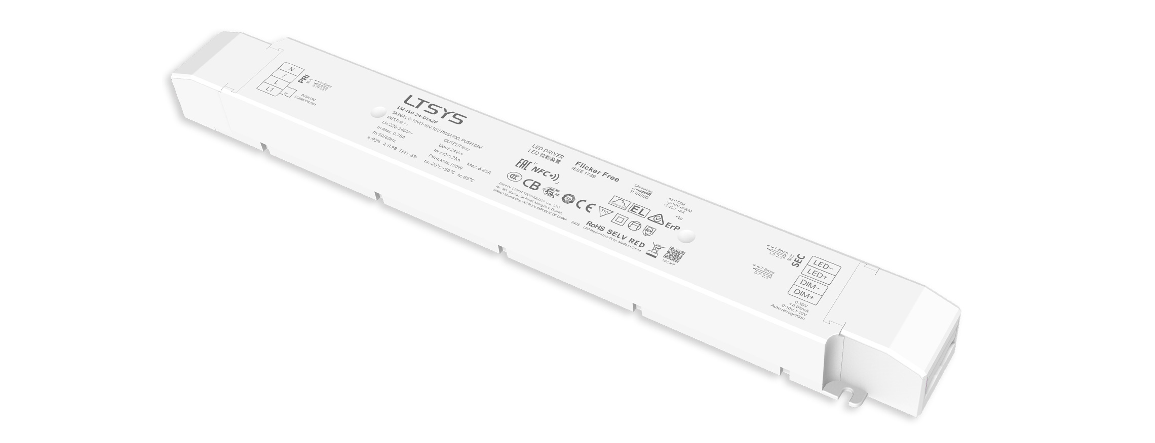 150W 24V NFC CV 0/1-10V LED Driver LM-150-24-G1A2F